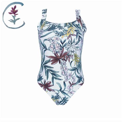 Buy Cattleya Vintage Square Neck Floral Print One Piece Swimsuit Women High