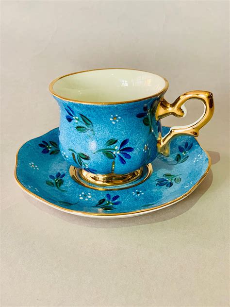 4 X Hand Painted Porcelain Turkish Coffee Cup And Saucer By