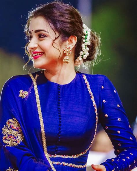 Trisha Beautiful Clicks In Blue Outfit Telugu Rajyam Photos