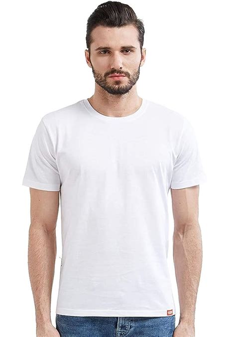 Buy Plain White Men Regular Fit T Shirt At