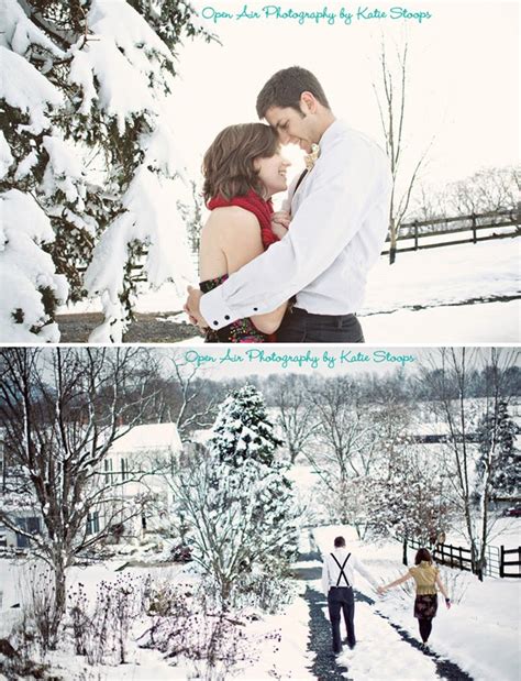 An Engagement Session In The Snow Green Wedding Shoes