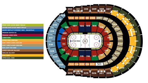 Nashville Predators Bridgestone Arena Seating Chart Arena Seating Chart