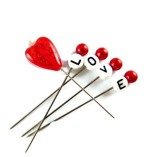 Valentines Day Embellishment Pins Set Of 5 Decorative Straight Pins