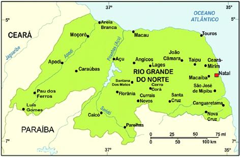 Localização Geográfica Do Estado Do Rio Grande Do Norte Download