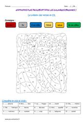 Coloriage magique Présent de l indicatif eme Primaire pdf à imprimer