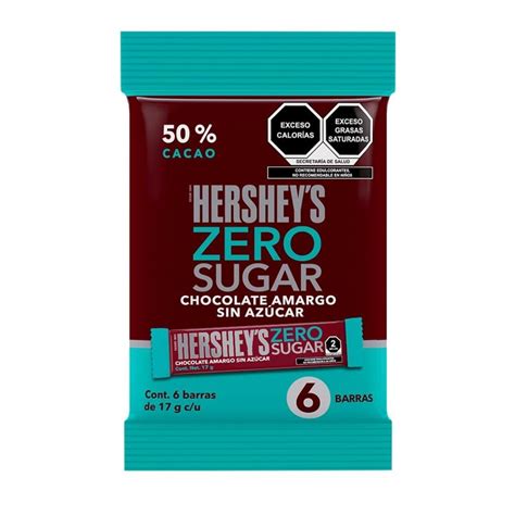 Barras De Chocolate Hershey´s Zero Sugar Amargo 102 G Walmart