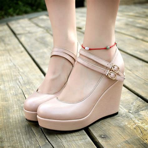 2014 Free Shipping Princess Genuine Leather Autumn Wedges Single Shoes