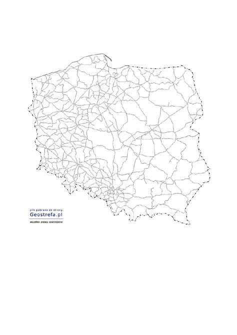 Polska Sie Koleji Mapa Konturowa
