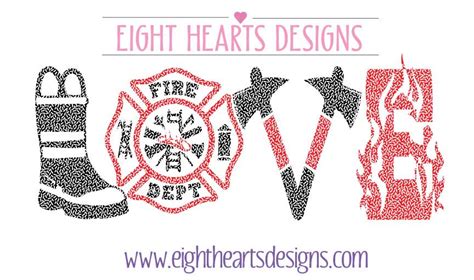 You can choose this website for decorating and stylizing your nickname. SVG Emergency Services Fire Fighter LOVE SVG Cutting ...