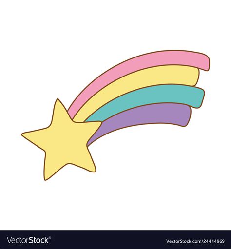Cute Rainbow With Star Royalty Free Vector Image
