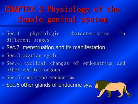 Ppt Chapter 2 Physiology Of The Female Genital System Powerpoint