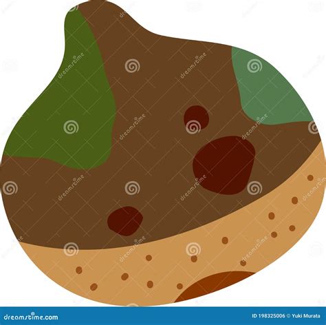 Rotten Fruits With Stinky Rot Covered The Skin Vector Set