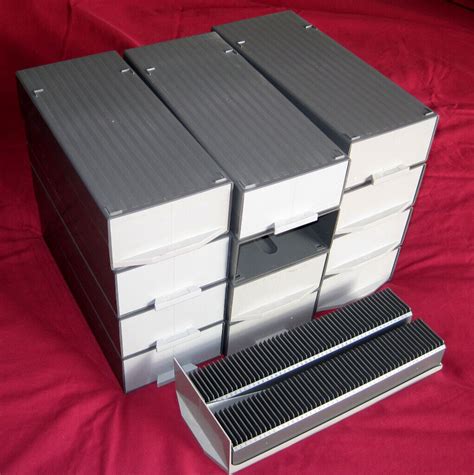 Twelve Gepe 35mm Slide Storage Boxes And Magazines Open To Sensible