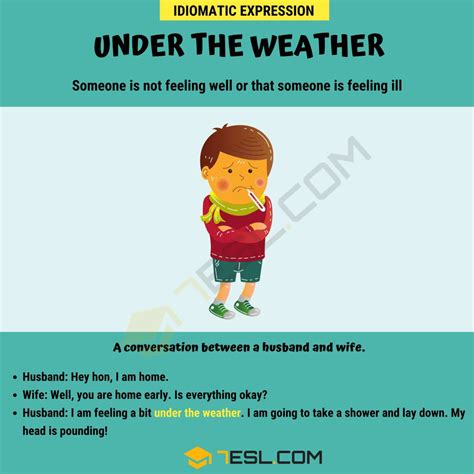 Under The Weather Meaning With Helpful Example Sentences 7 E S L