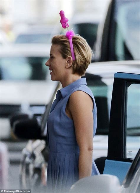 Scarlett Johansson Wears Sex Toy Headband As She Films Comedy Rock That