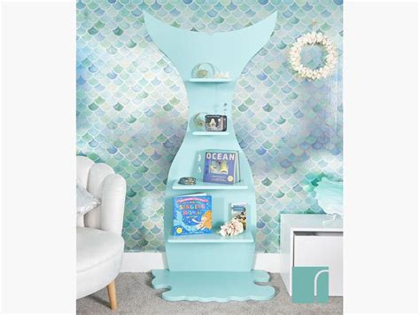 In te order notes add the name you want on this. Splash Mermaid Shelves | Mermazing Mermaid Bedroom | reroom