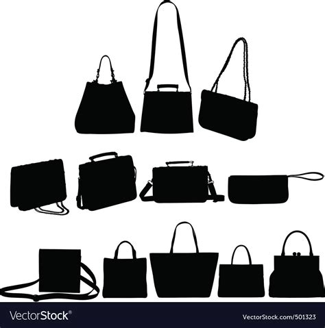 Bag Silhouettes Royalty Free Vector Image Vectorstock