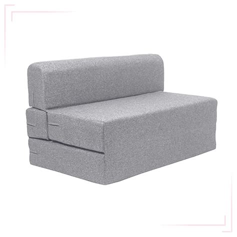 Coirfit Folding Sofa Cum Bed Perfect For Guests Jute Fabric Washable Cover 3 Seater Grey