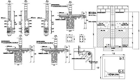 Rcc Column Footing Structure D Autocad Drawing Cadbull