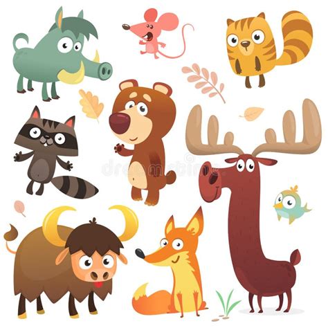 Cartoon Forest Animal Characters Wild Cartoon Cute Animals Collections