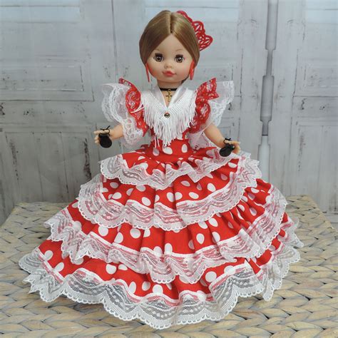 The front is short so she can dance freely. Large Spanish Doll | Outfitted in Traditional Flamenco ...