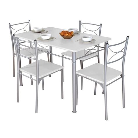 Table et 4 chaises blanches  Achat / Vente table de cuisine Table et 4