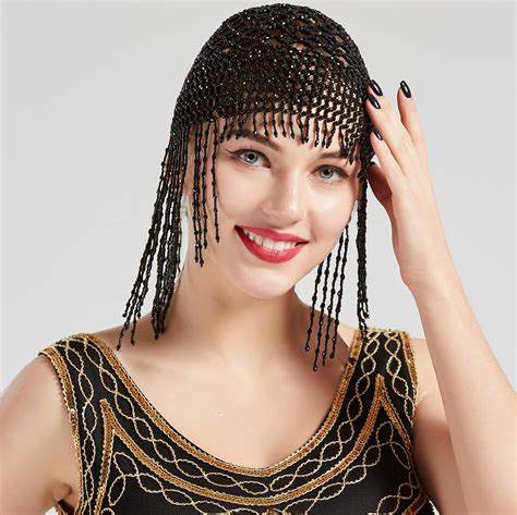 Buy Babeyond 1920s Flapper Cap Vintage Style Roaring 20s Beaded Flapper Headpiece Exotic