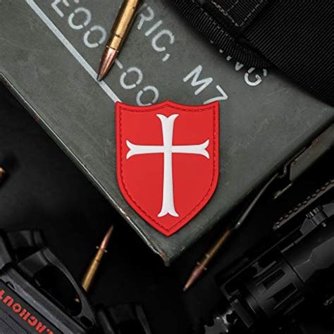 Knights Templar Cross Shield Morale Patch Pvc Rubber Morale Patch