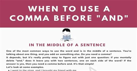 When To Use A Comma Before And Useful Rules And Examples Esl Riset