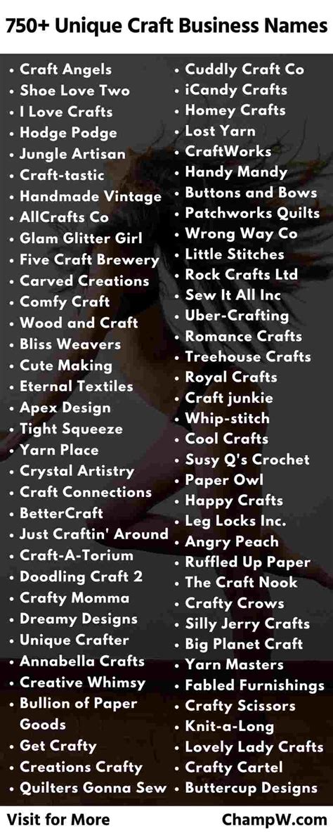 750 Unique Craft Business Names For Your Etsy Business