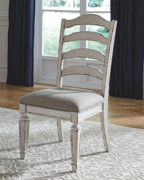 Realyn Chipped White Dining Uph Side Chair 2cn Ez Furniture