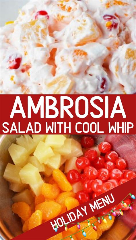 Ambrosia Salad Recipe With With Cool Whip Fruit And Marshmallows Is