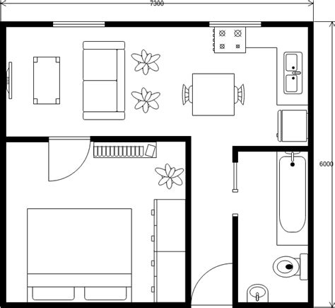 Small House Floor Plan With Dimensions Floor Plan Template
