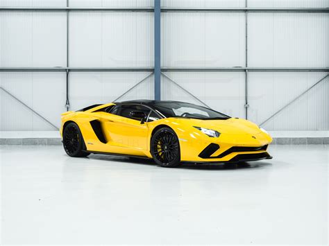 Yellow Lamborghini Aventador S Roadster