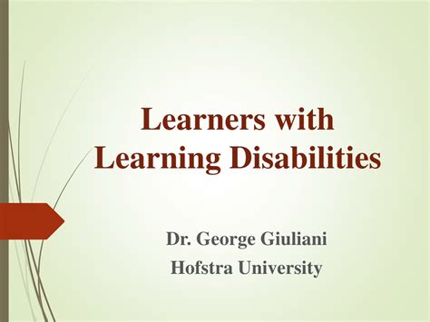 Ppt Learners With Learning Disabilities Powerpoint Presentation Free