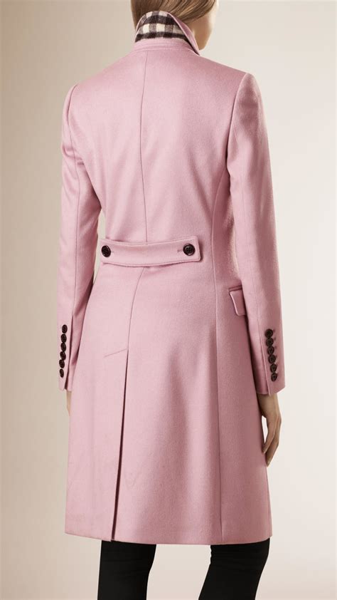 Burberry Cashmere Tailored Coat In Pink Heather Pink Lyst