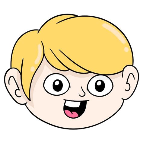 Premium Vector Handsome Blonde Haired Boy Head Is Laughing Vector
