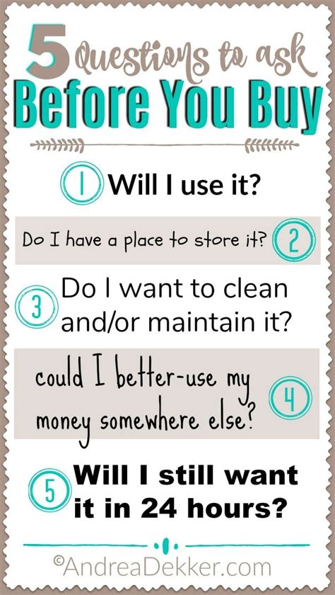 5 questions to ask before you buy anything money saving plan money frugal questions to ask