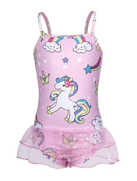 Buy Cotrio Girls Unicorn One Piece Swimsuit Rainbow Bathing Suits Kids