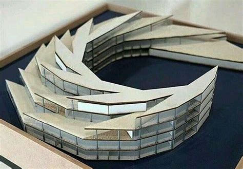 Architectural Pavilion White Paper Model Central Architecture Design