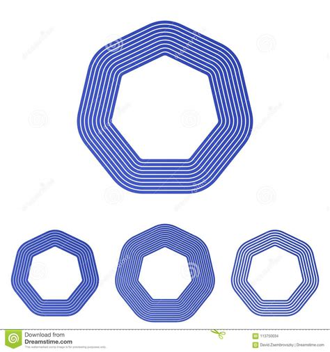 This table explains the meaning of every heart symbol. Blue Heptagon Logo Design Set Stock Vector - Illustration ...