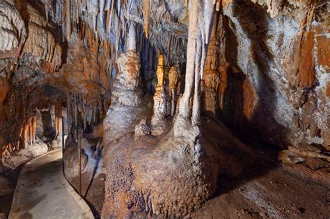 Stalactites Stalagmites And Pillars In A Limestone Cave In Australia