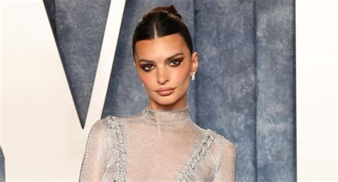 Emily Ratajkowski Wears Figure Hugging Gown At Oscars After Party