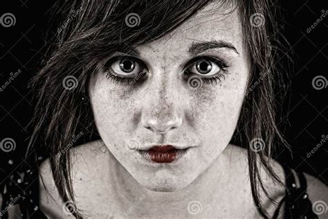 Scary Sinister Woman Stock Photo Image Of Face Expression 17198786