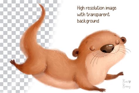 Cute Otter Clipart Masterbundles