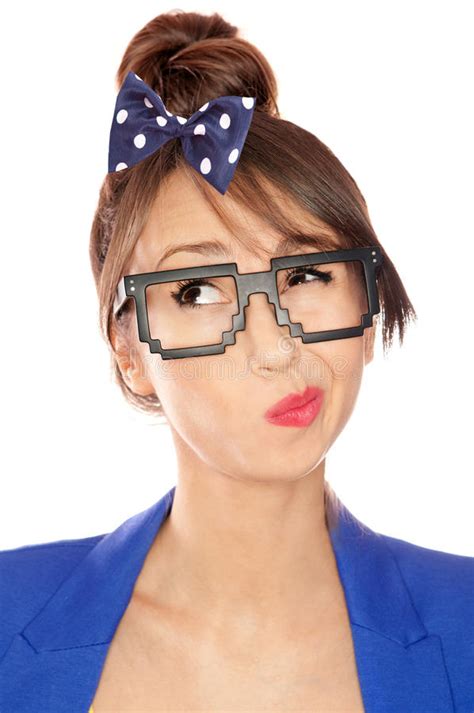 nerdy girl stock image image of glasses brunette funny 30731955