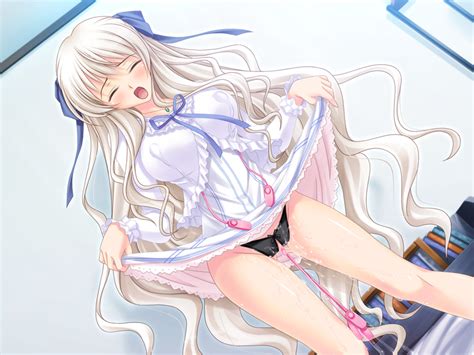 Fusataka Shikibu Saimin Seikatsu Game Cg 1girl Black Panties Blonde Hair Blush Breasts