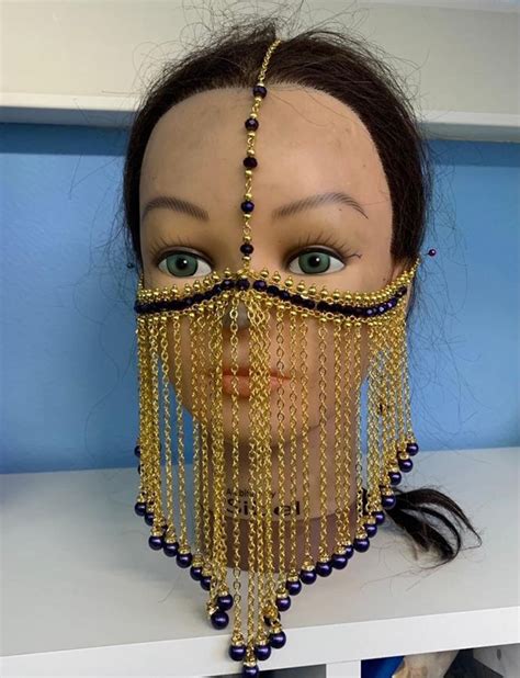 Arabic Face Mask Fatima Tribal Face Accessory Bellydance Etsy