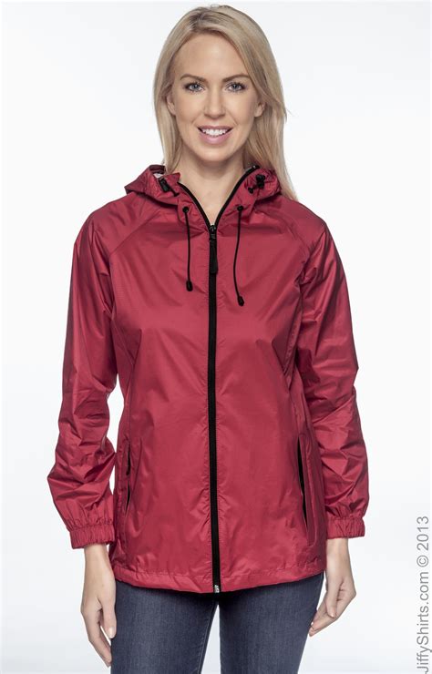 Devon And Jones D756w Red Ladies Nylon Rip Stop Rain Jacket