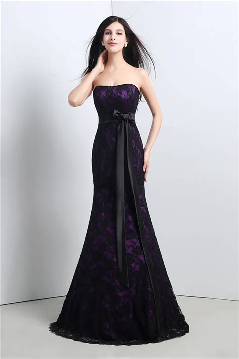 Get the best deals on corset wedding dresses and save up to 70% off at poshmark now! Mermaid Strapless Corset Purple Satin Black Lace Evening ...
